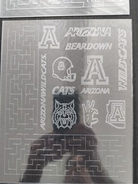 Lot of 33 University of Arizona Wildcats Etched Acrylic Maze Sheets
